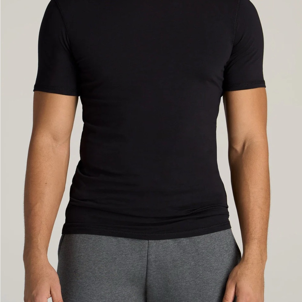 NWT American tall Men's Black Crew Neck T-Shirt - Sz. MEDIUM TALL SLIMFIT